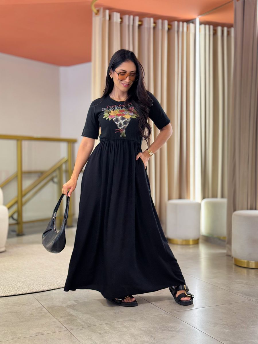 Vestido Kiara Preto Floral