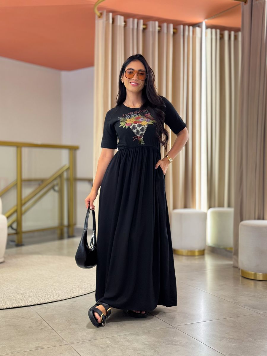 Vestido Kiara Preto Floral