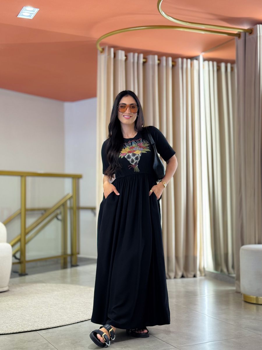 Vestido Kiara Preto Floral