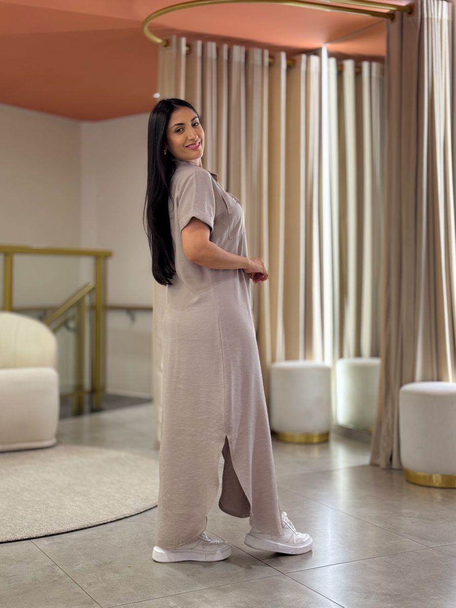 Vestido Fabi Caqui