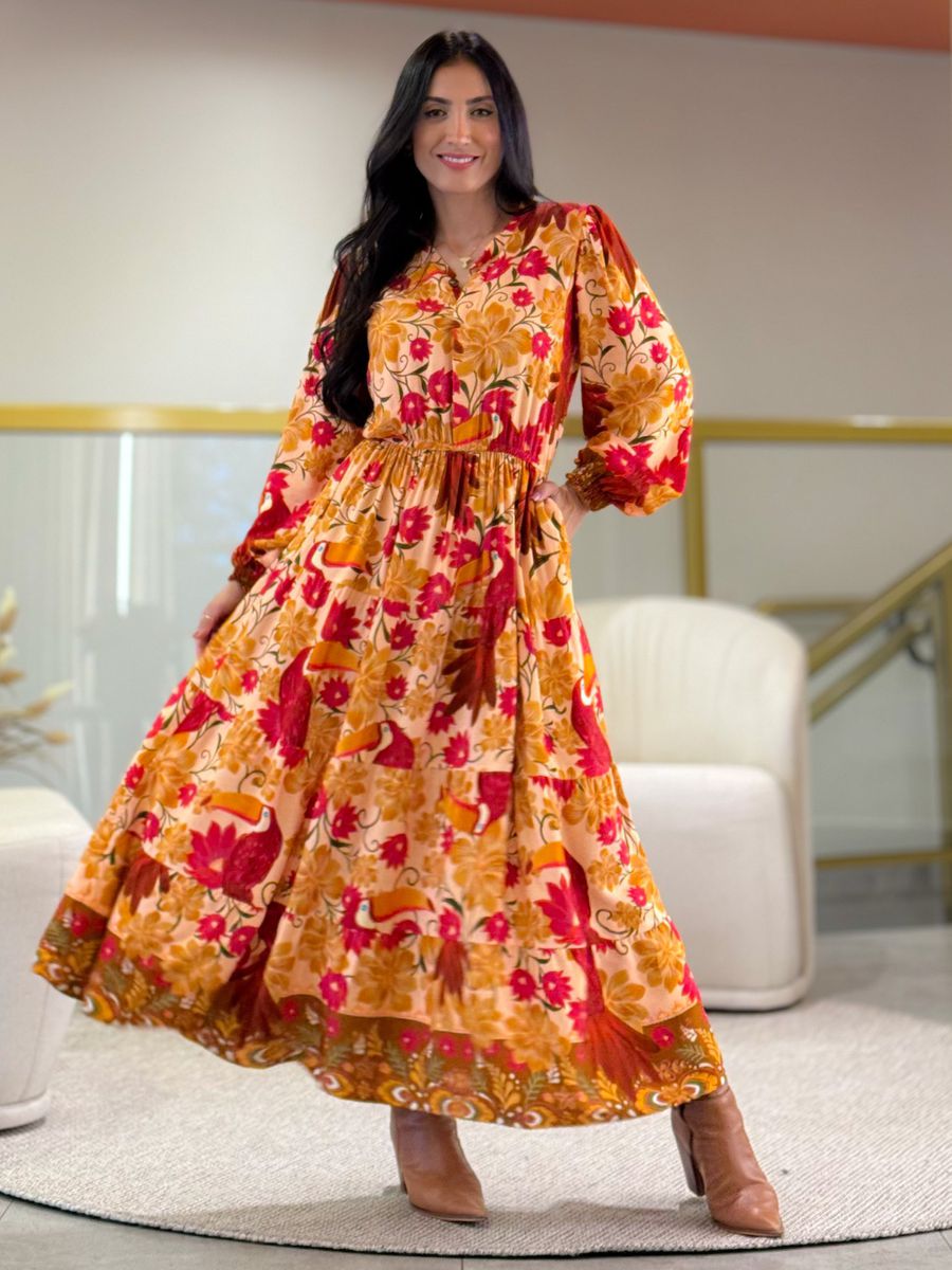 Vestido Farm Salmão