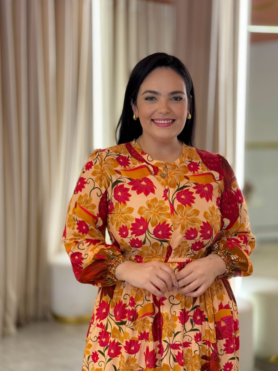 Vestido Farm Salmão