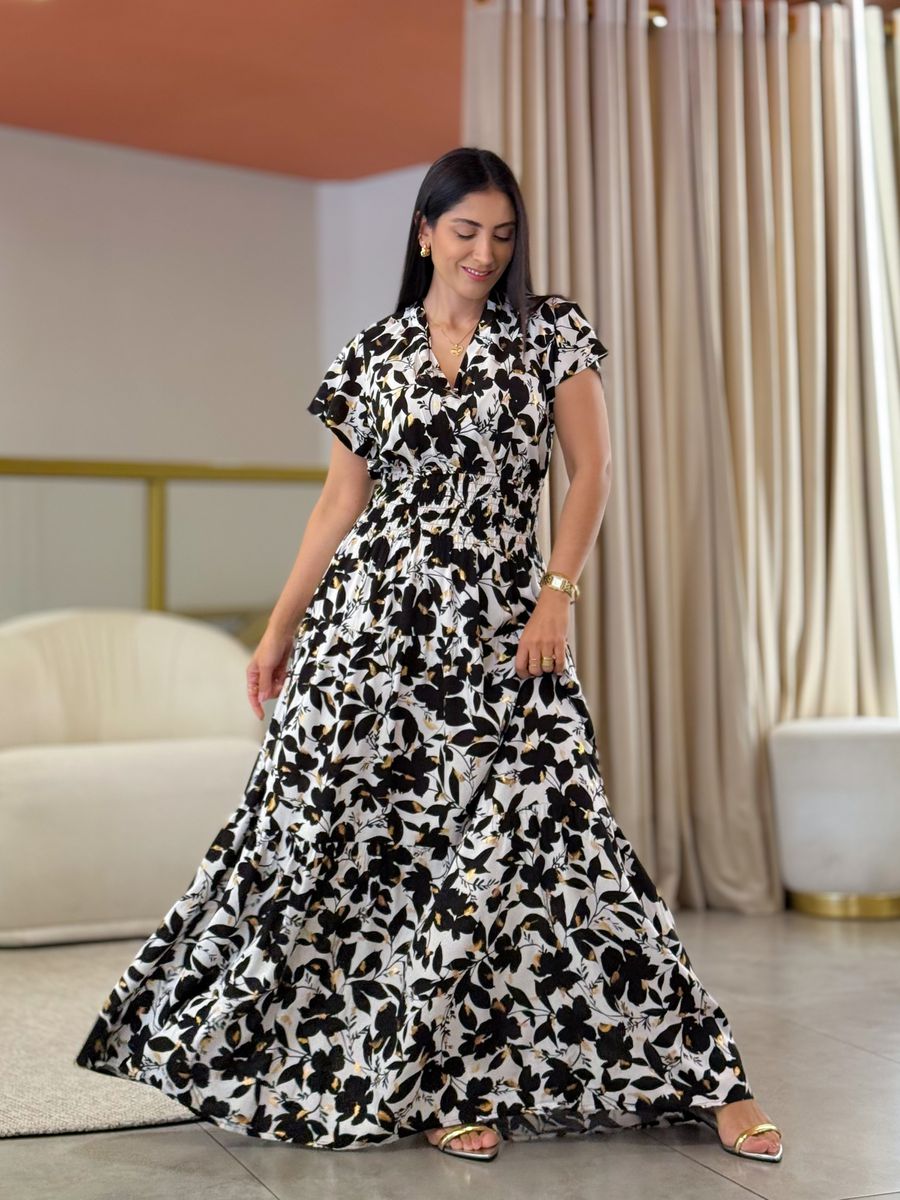 Vestido Emily Branco E Preto