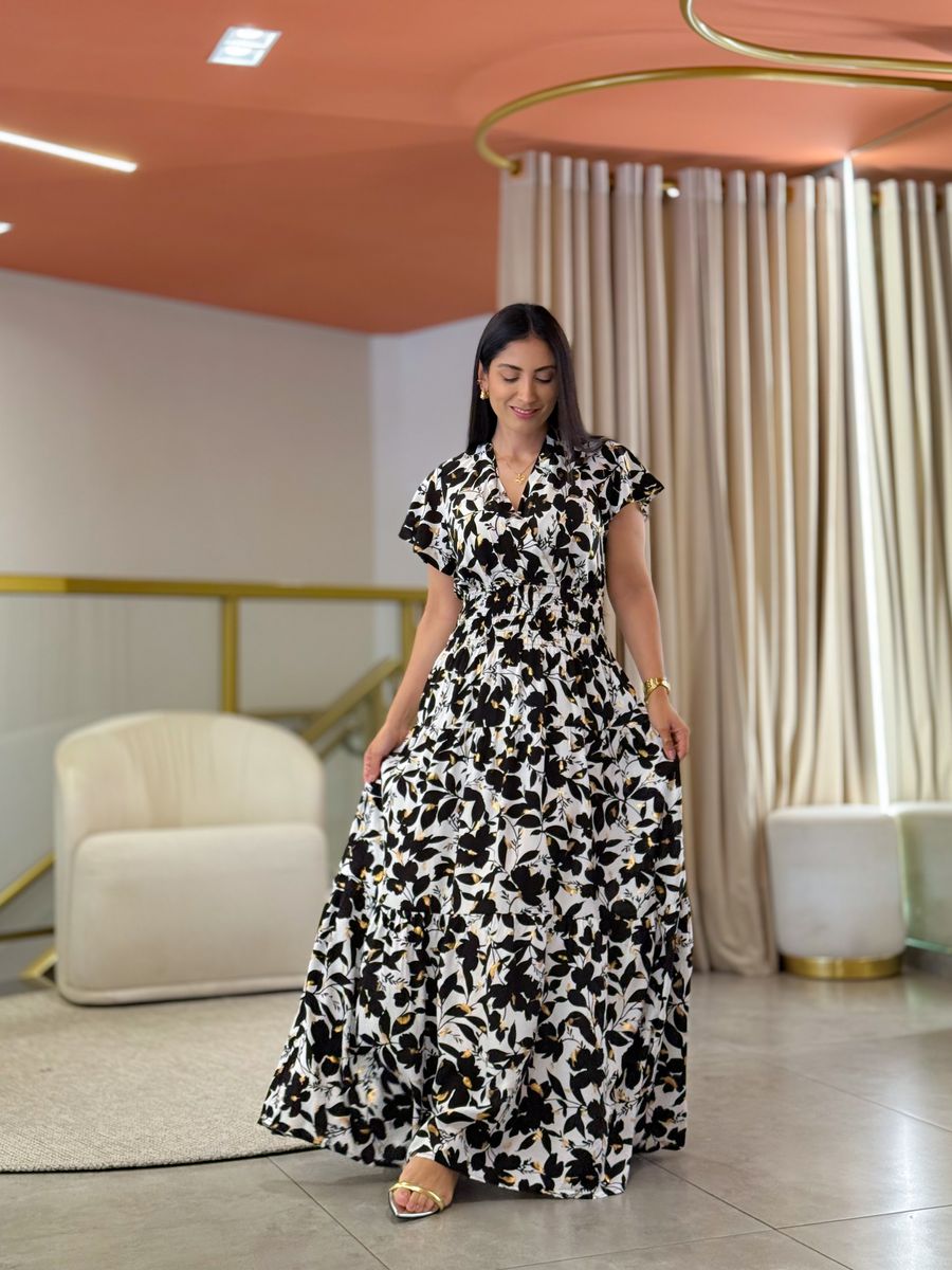 Vestido Emily Branco E Preto