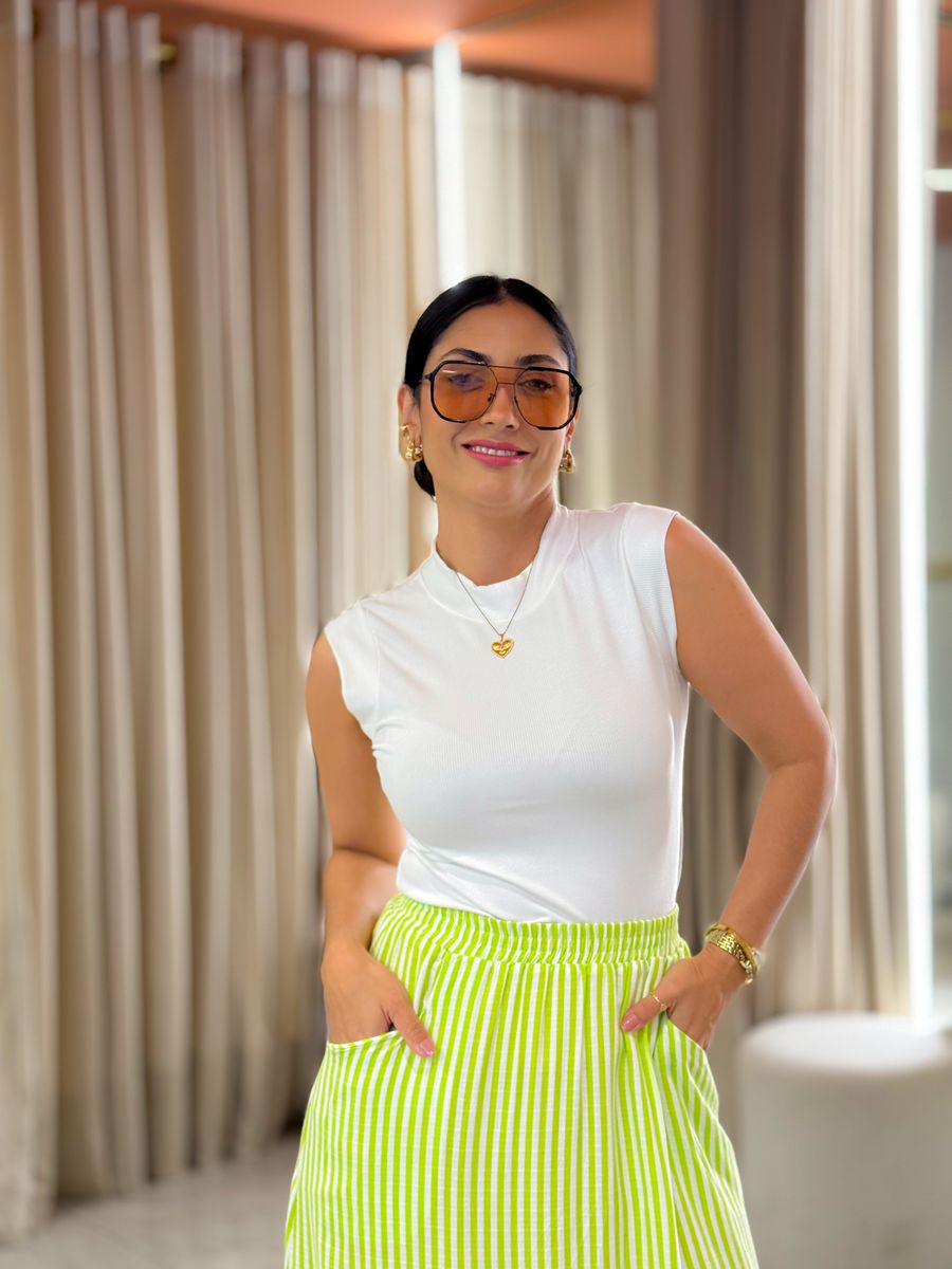 Conjunto Cecilia Verde E Off White