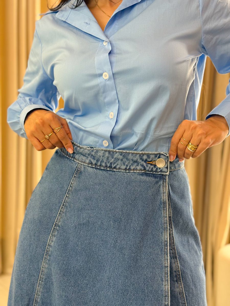 Saia Jade Azul Jeans 