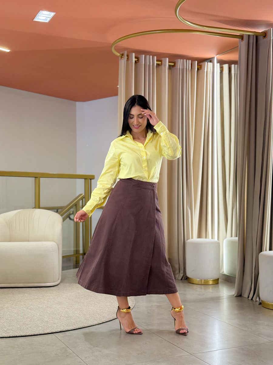 Saia Jade Marrom Jeans 