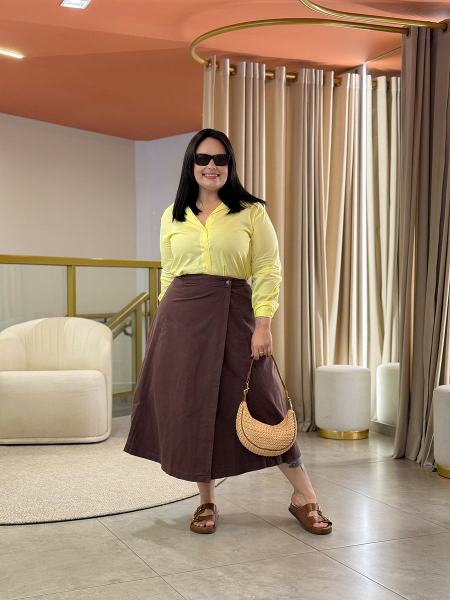 Saia Jade Marrom Jeans 