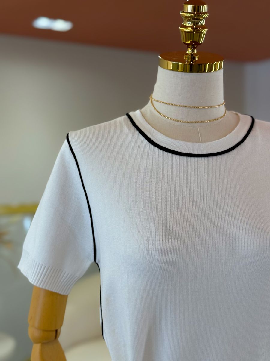 Blusa Brenda Branco E Preto