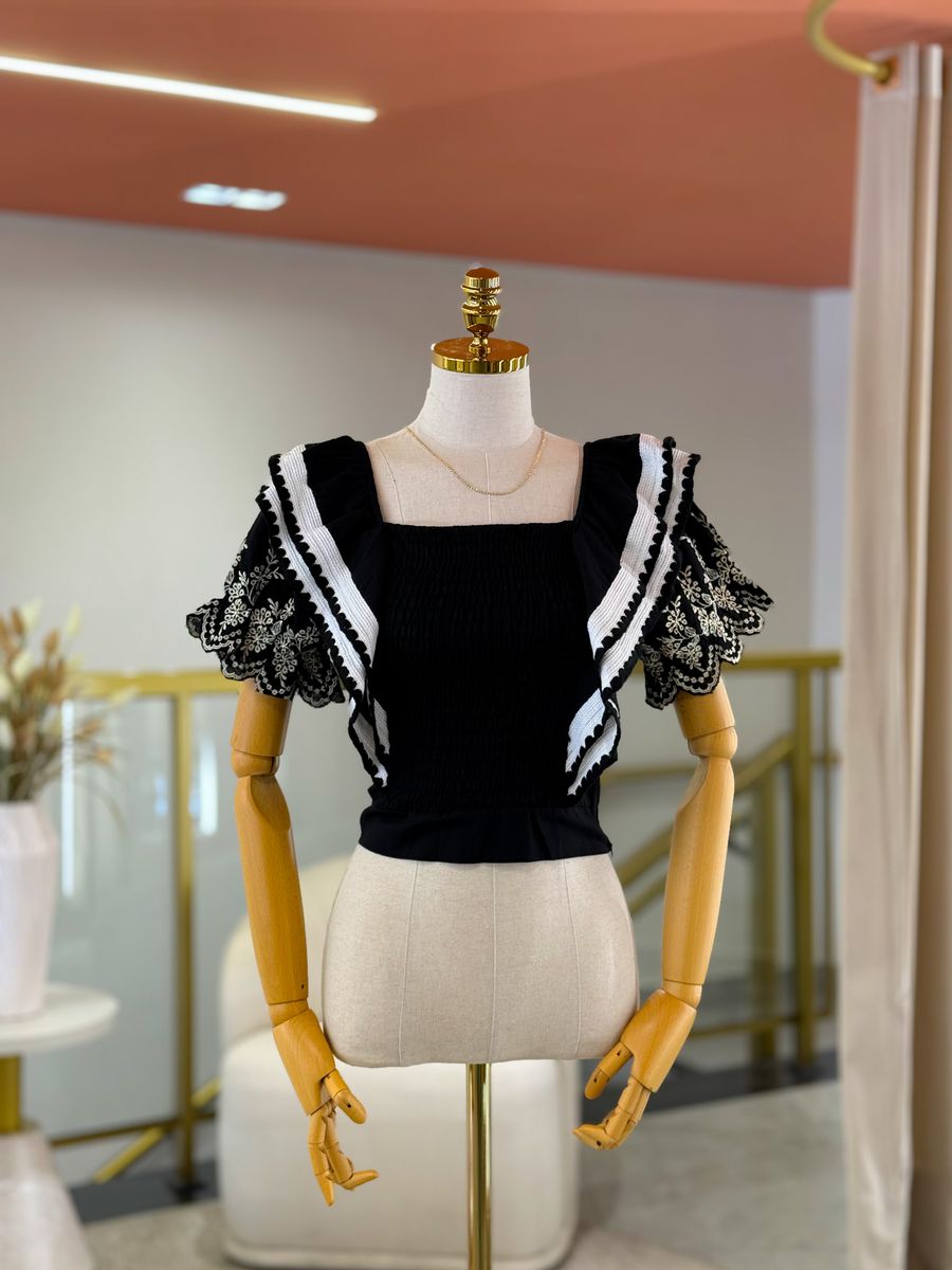 Blusa Barbara Preto E Branco