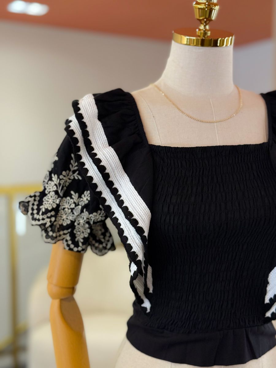 Blusa Barbara Preto E Branco