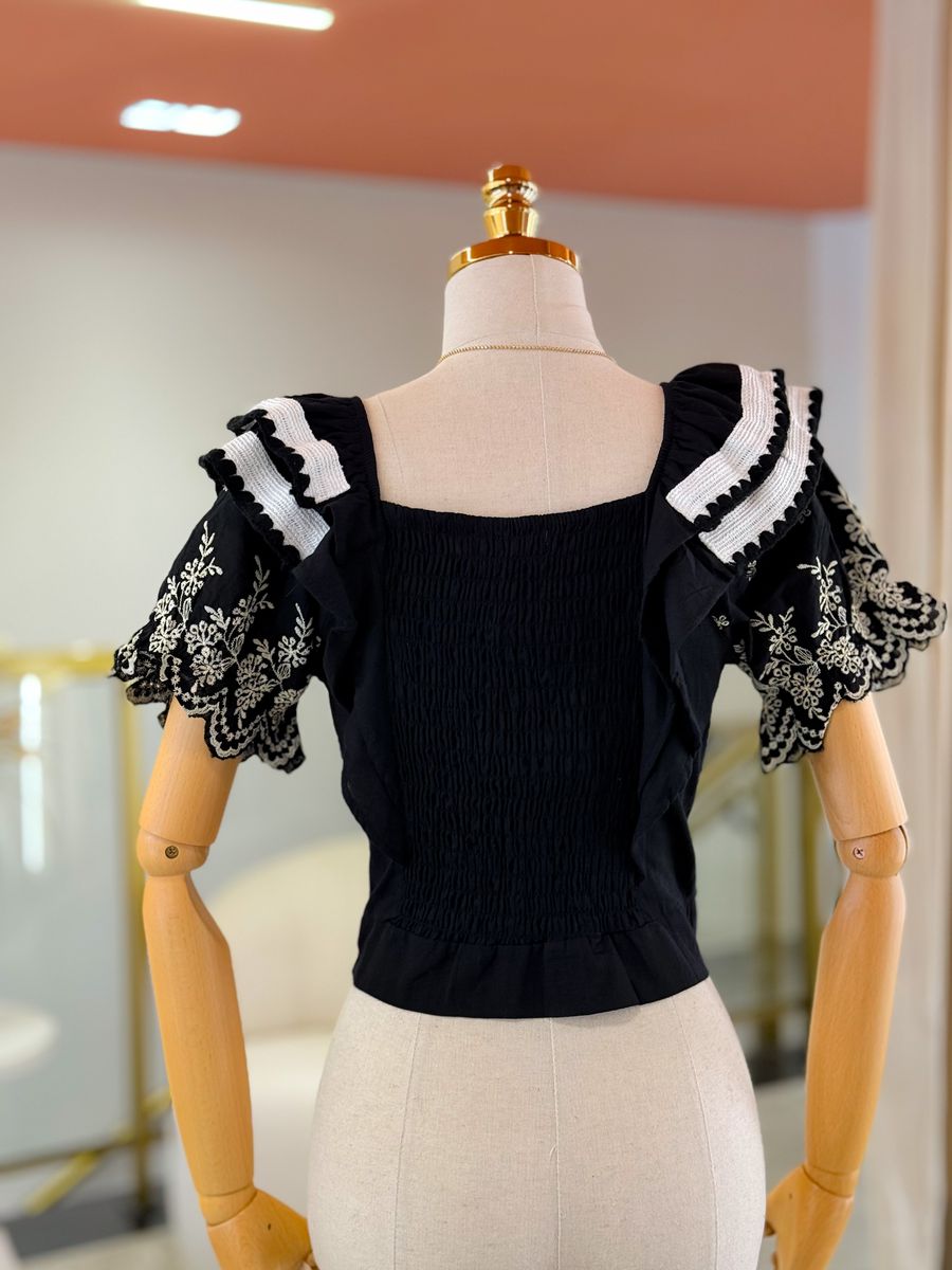Blusa Barbara Preto E Branco