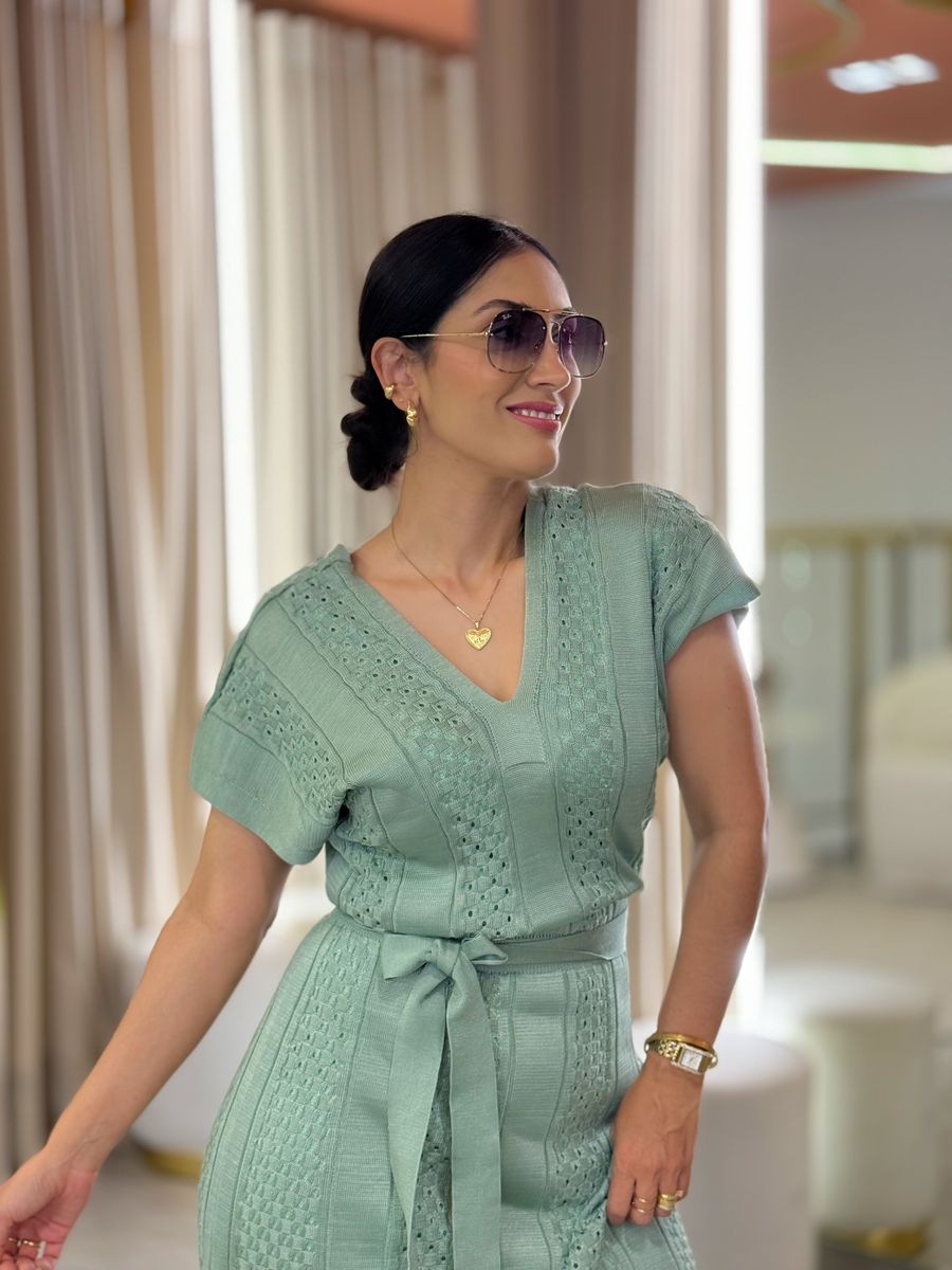 Vestido Tamires Verde Menta