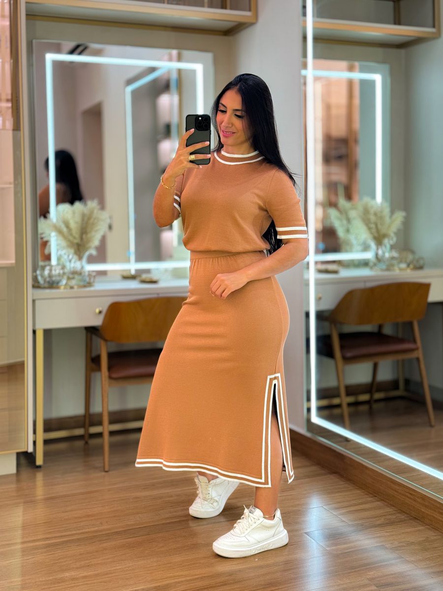 Conjunto Julia Tricot Nude e Off