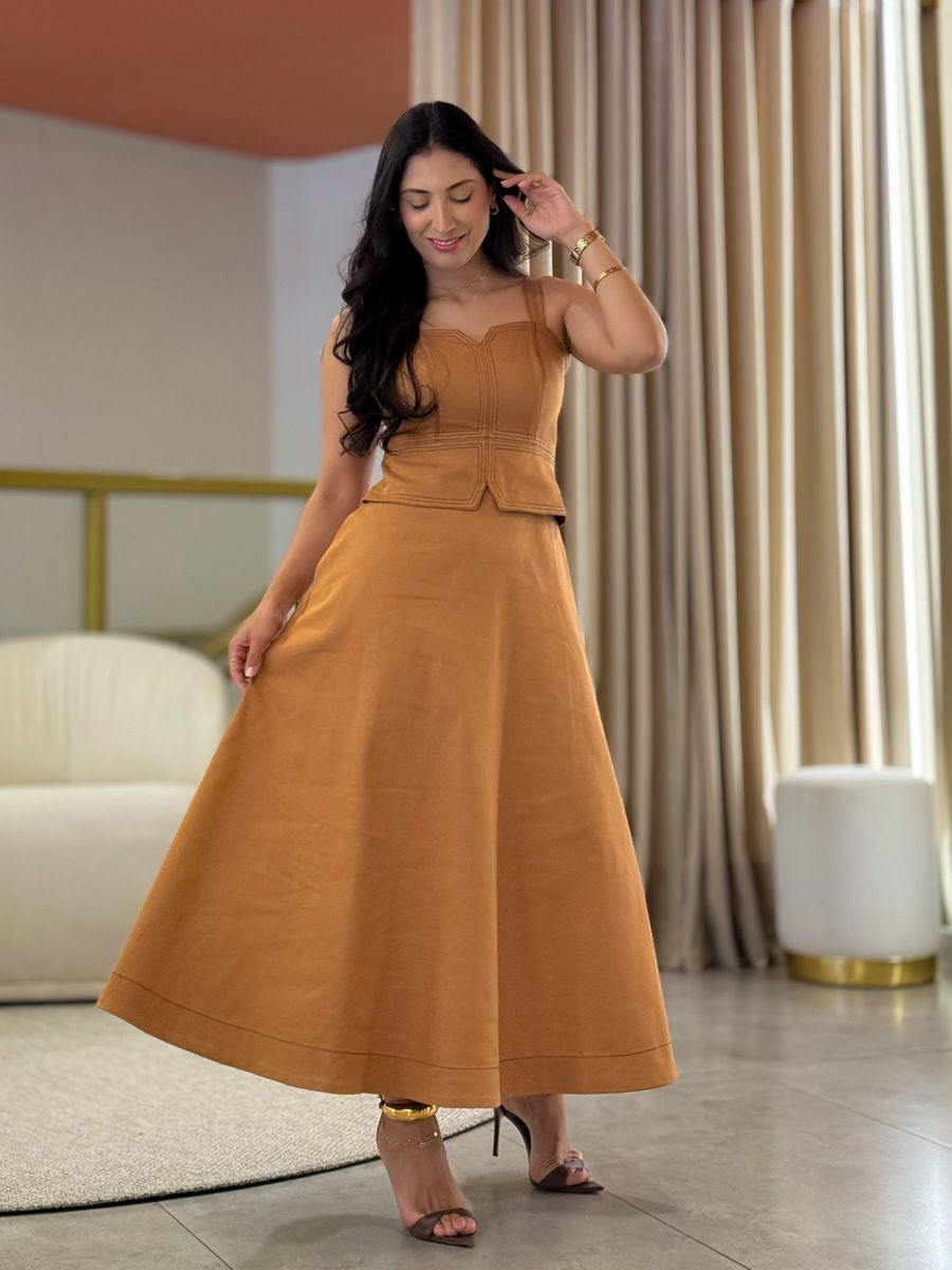 Vestido Zara Caramelo