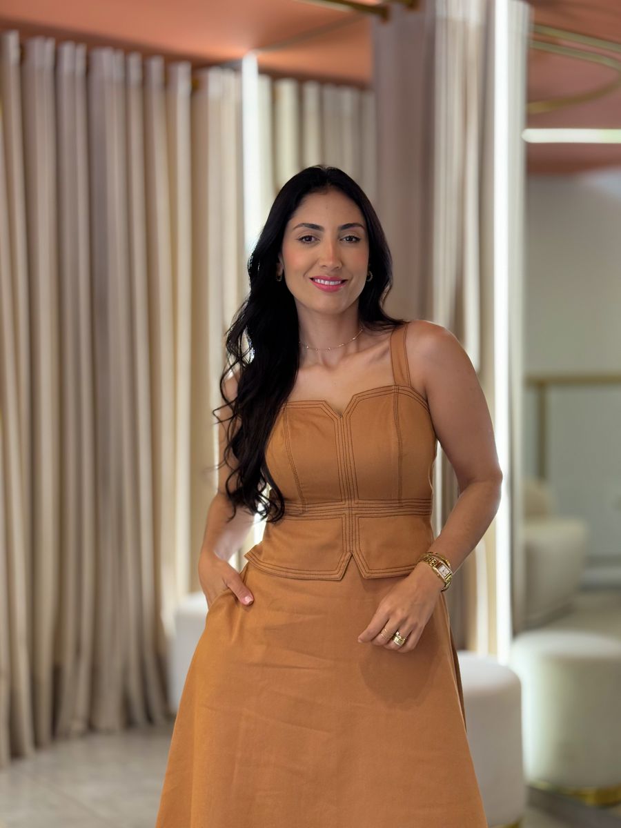 Vestido Zara Caramelo