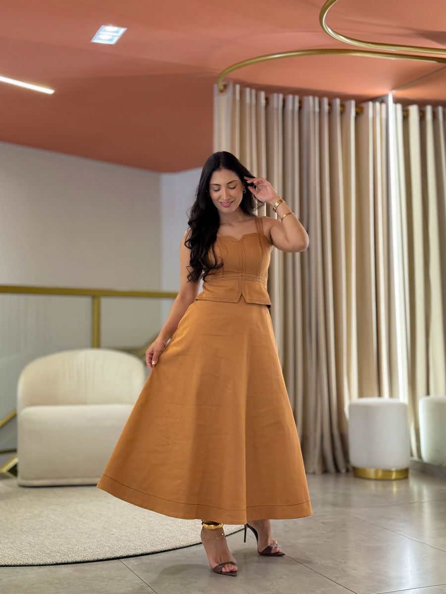 Vestido Zara Caramelo