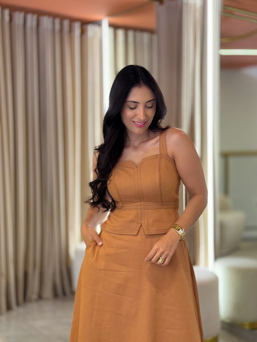 Vestido Zara Caramelo