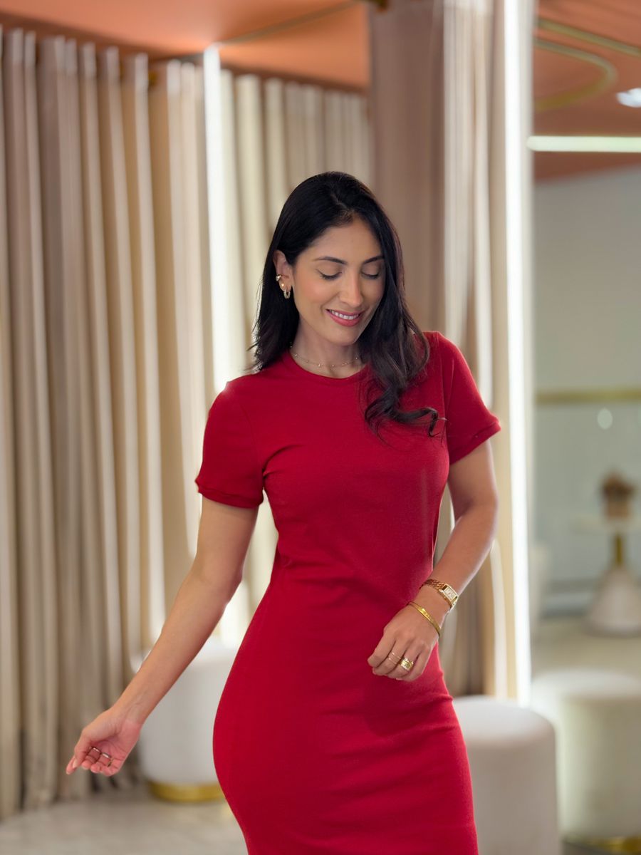 Vestido Tubinho Vermelho