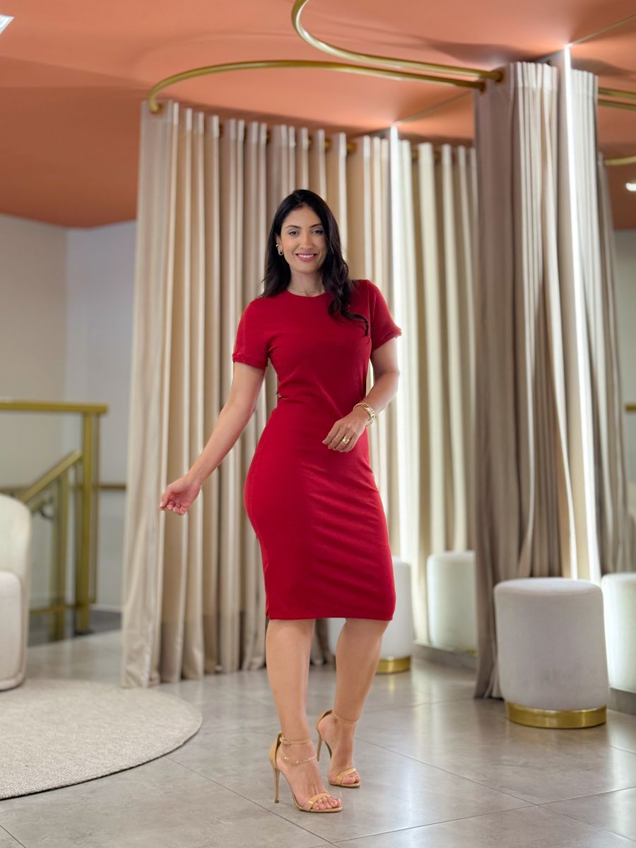 Vestido Tubinho Vermelho