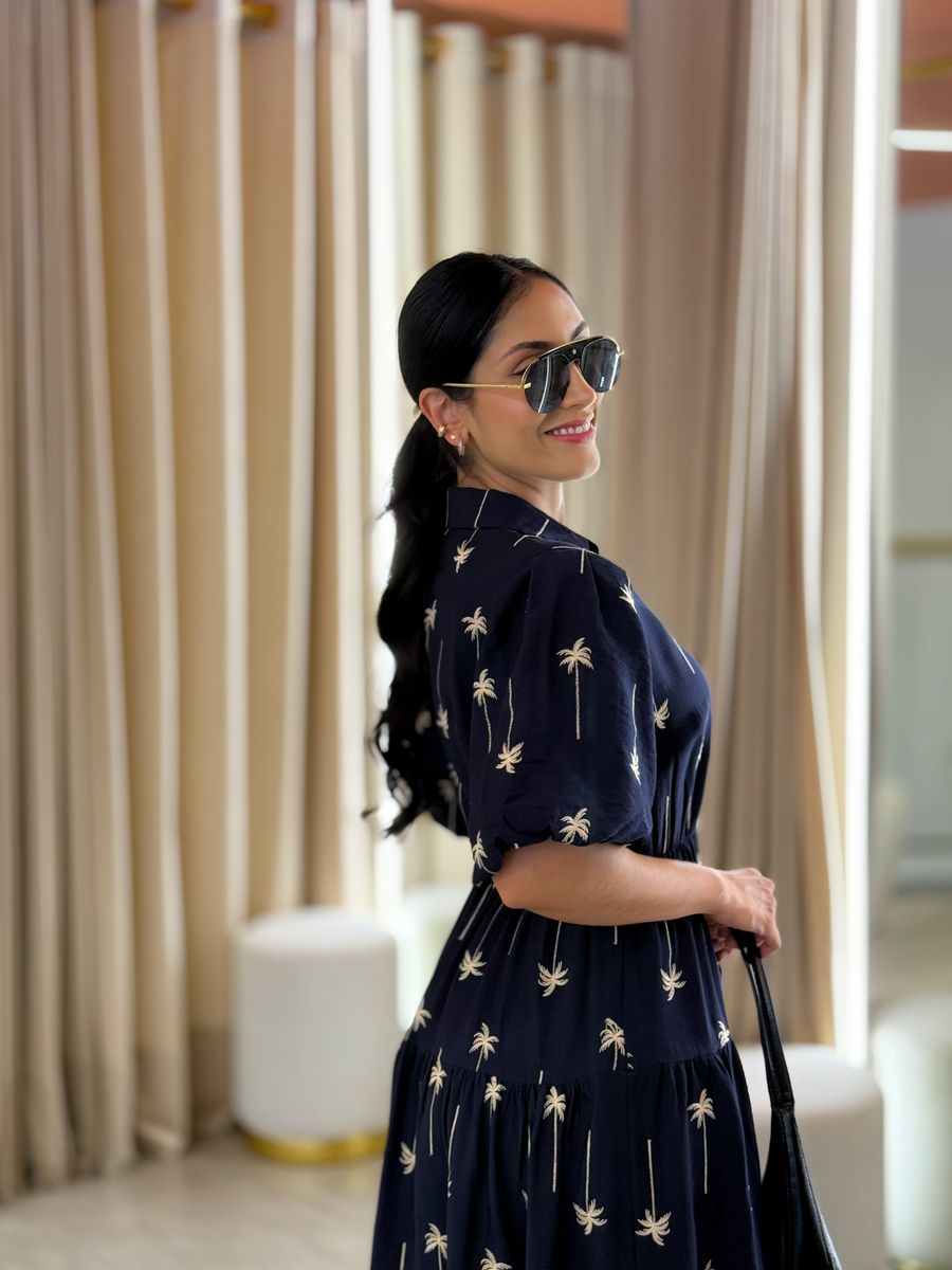 Vestido Lana Azul Marinho