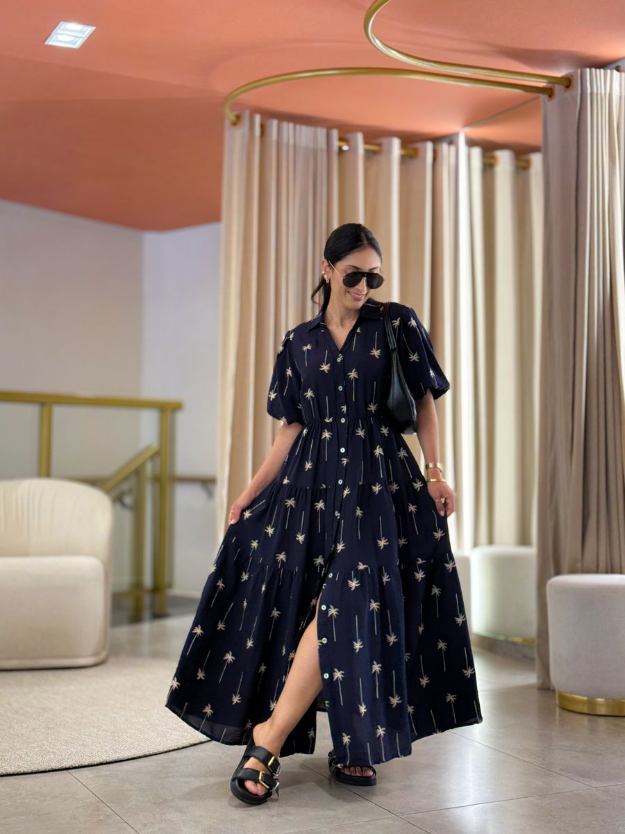 Vestido Lana Azul Marinho