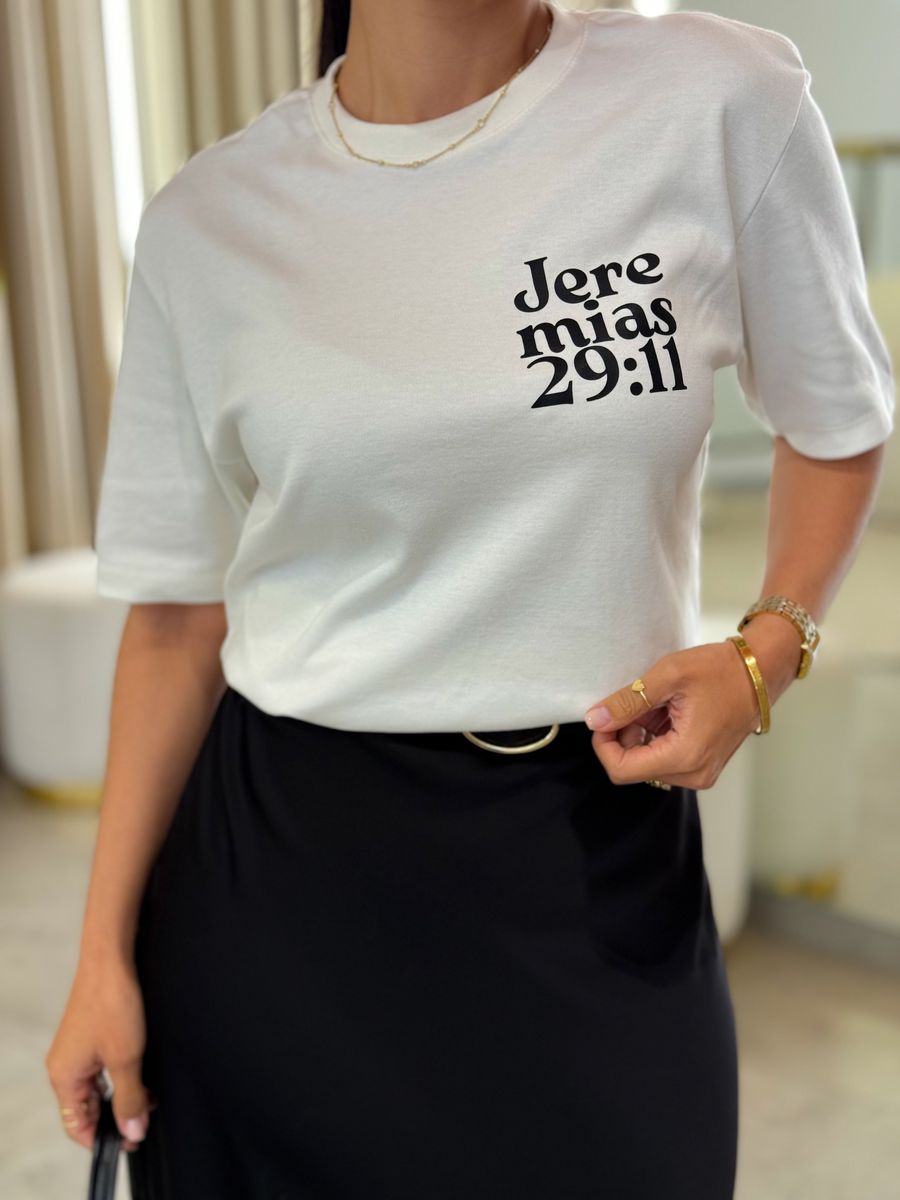 Camiseta Promessa Jeremias 29:11 Off White