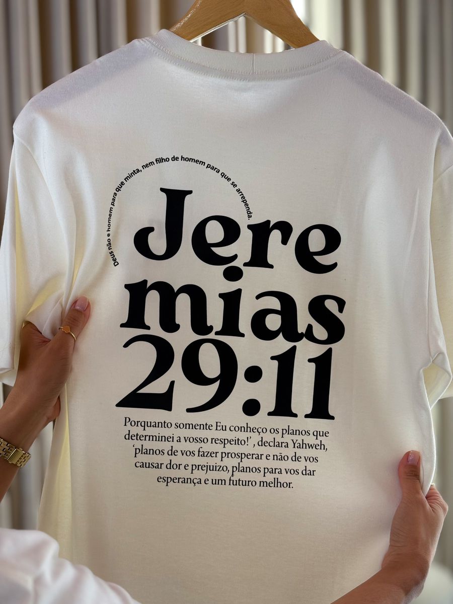 Camiseta Promessa Jeremias 29:11 Off White