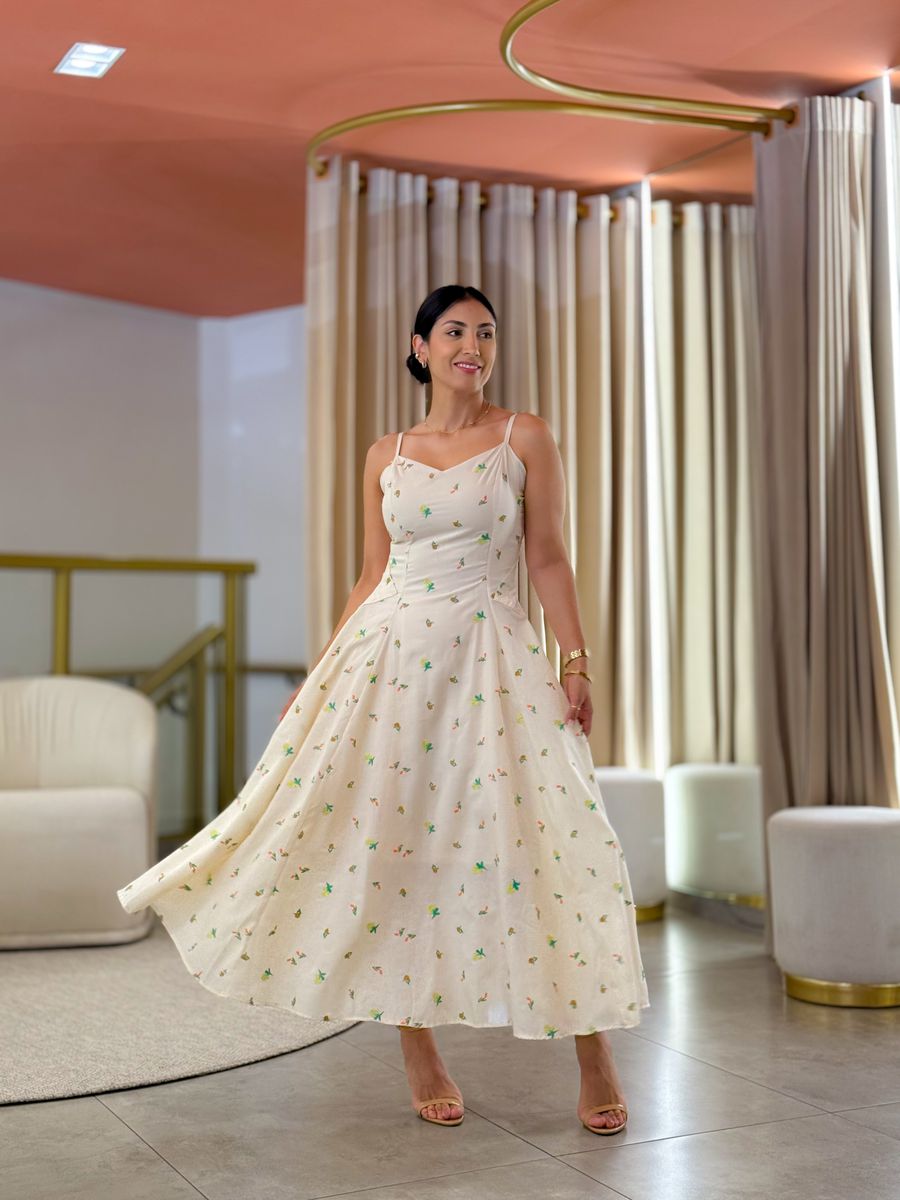 Vestido Lara Creme Floral
