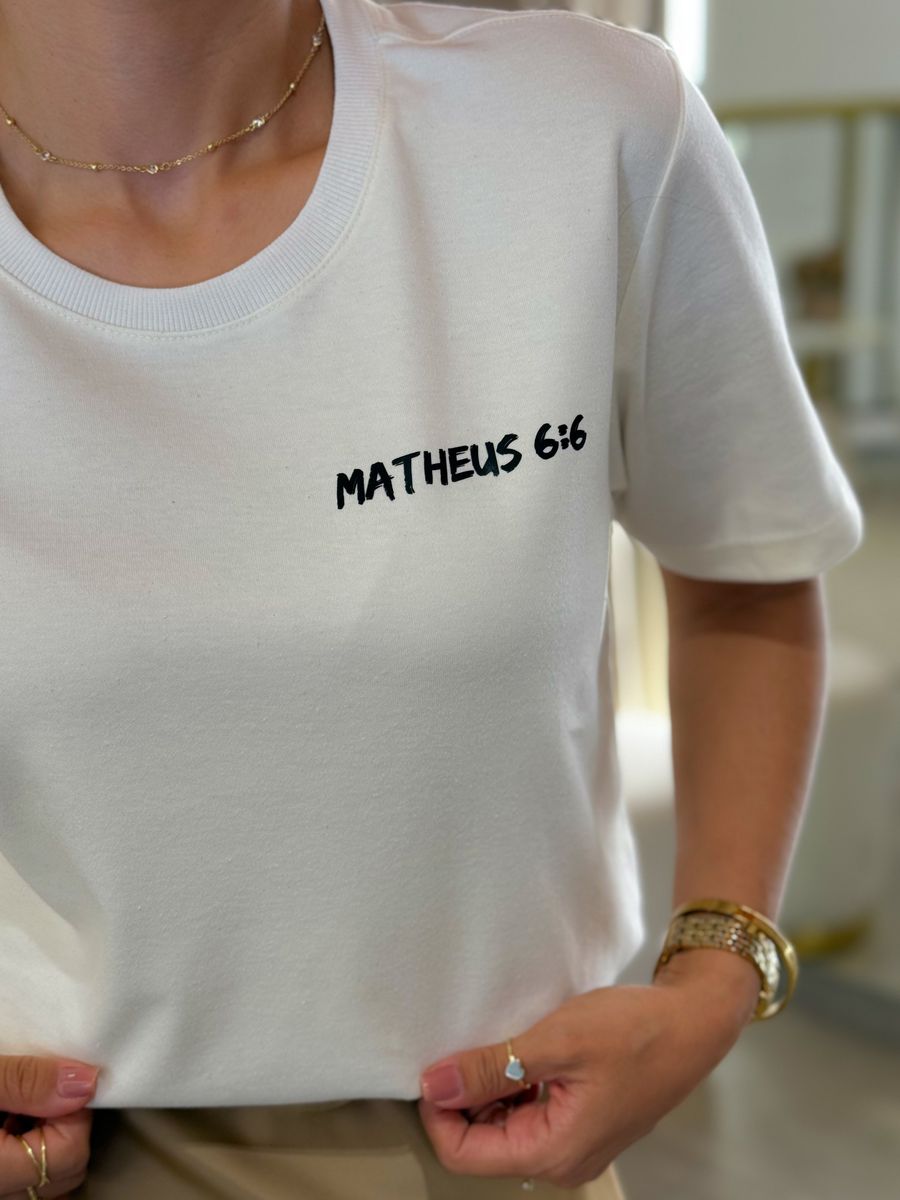 Camiseta Promessa Matheus 6:6 Off White
