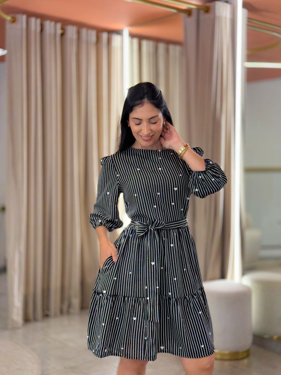 Vestido Antonela Preto E Branco