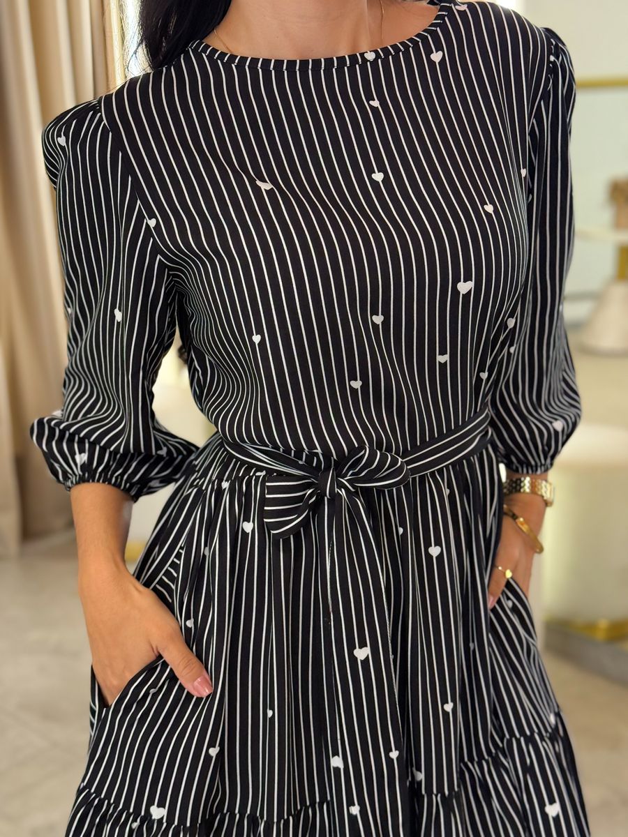 Vestido Antonela Preto E Branco