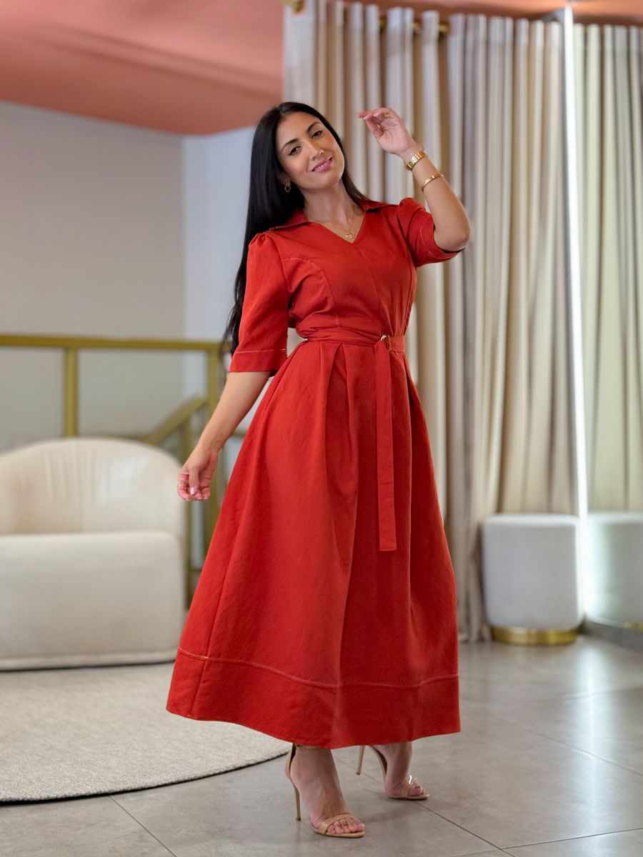 Vestido Nicole Terracota