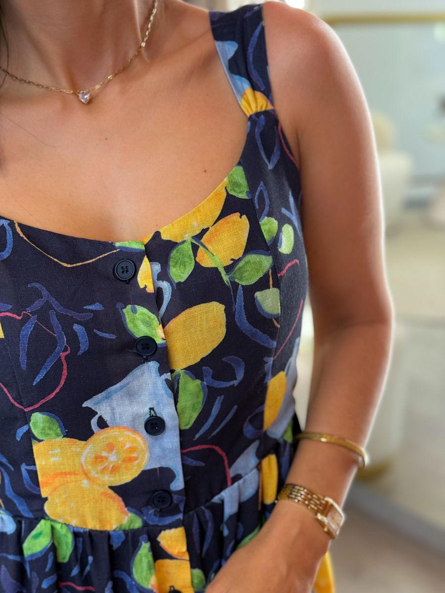 Vestido Italia Azul Marinho