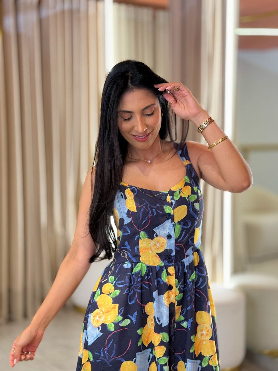 Vestido Italia Azul Marinho