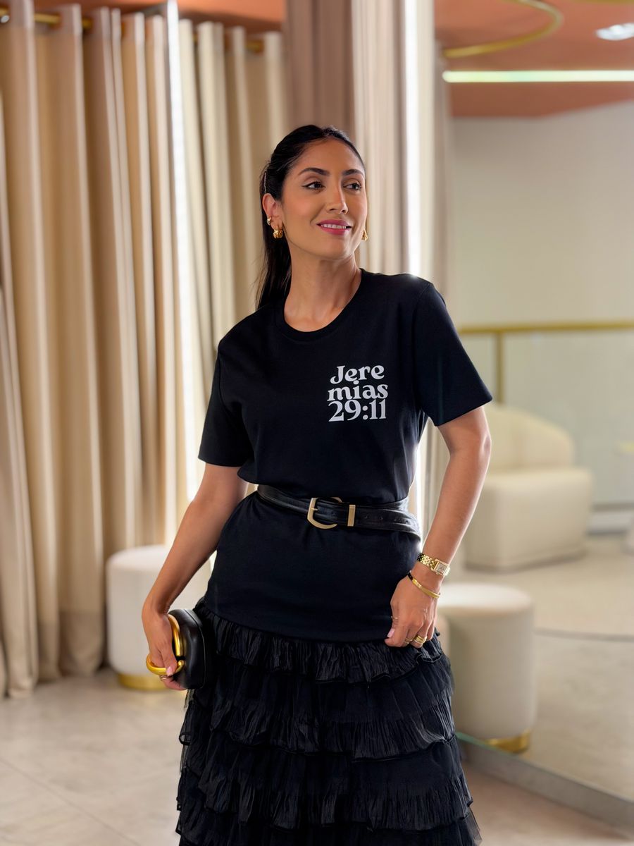 Camiseta Promessa Jeremias 29:11 Preta