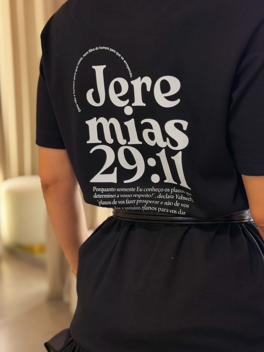 Camiseta Promessa Jeremias 29:11 Preta