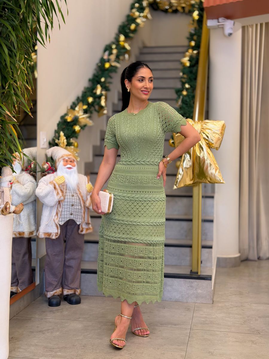 Vestido Laisa Tricot Verde Oliva