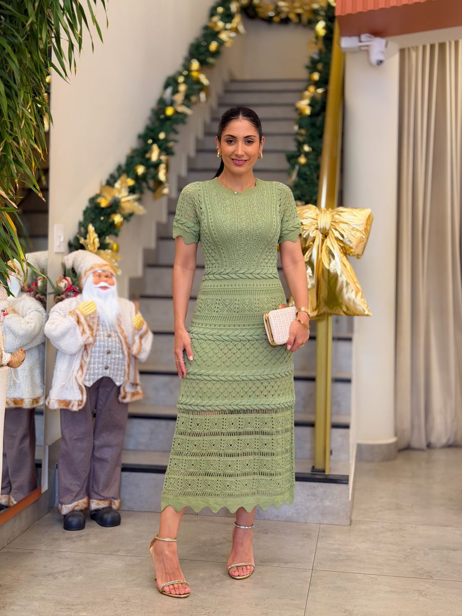 Vestido Laisa Tricot Verde Oliva