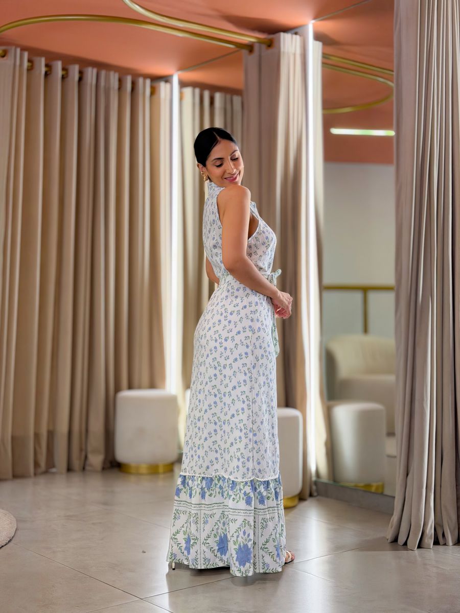 Vestido Grécia Azul Floral