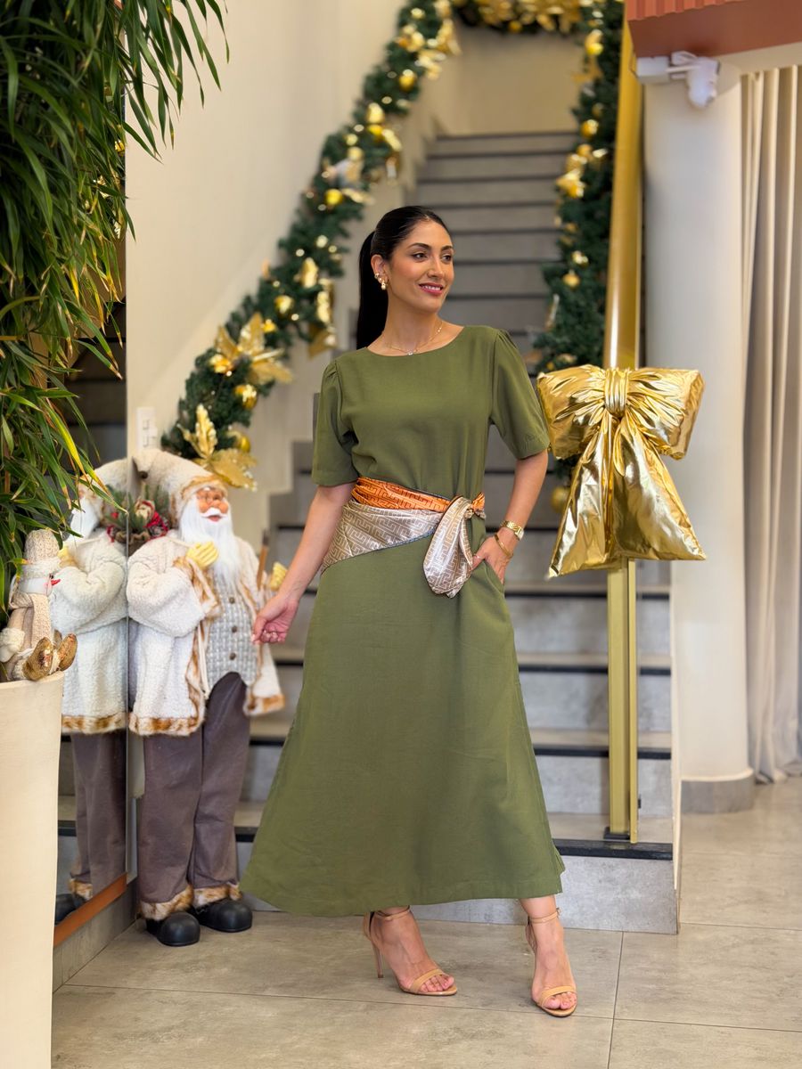 Lenço Sofia Laranja E Nude