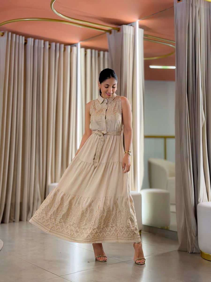 Vestido Cleo Bege