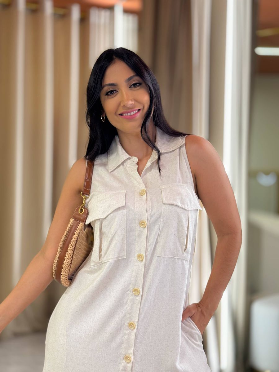 Vestido Stefani Areia