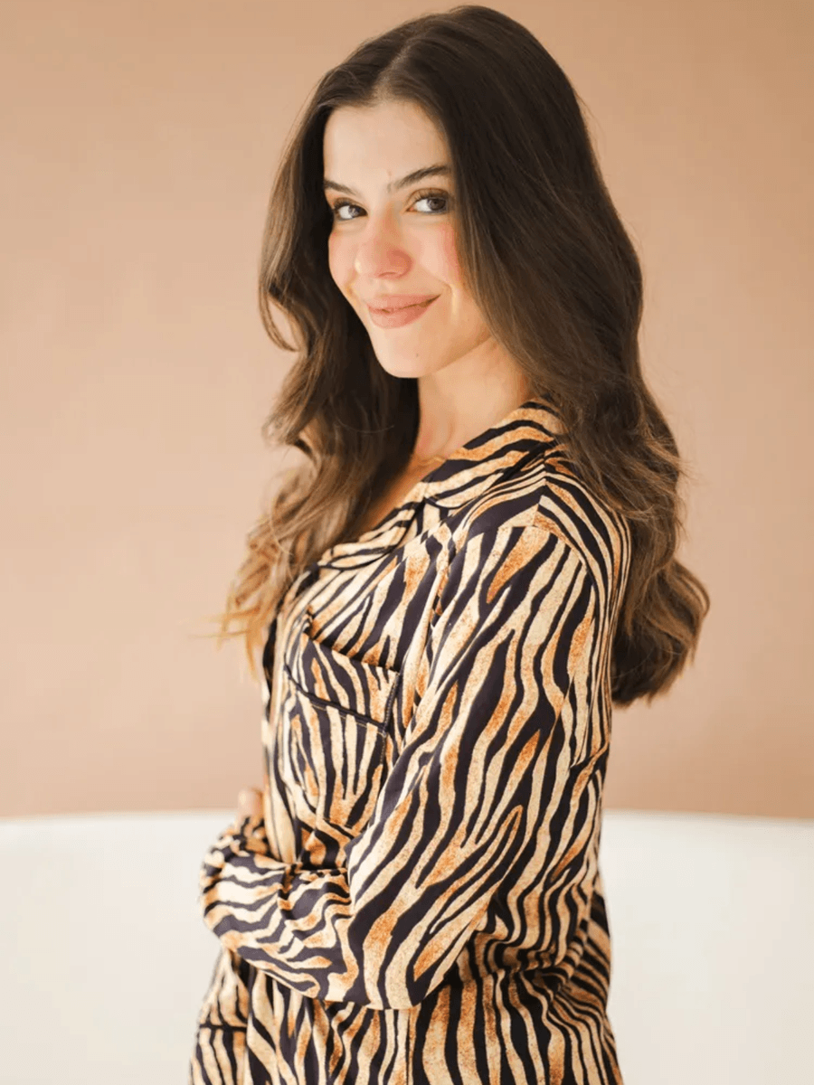 Camisola Manga Longa Laura Animal Print Tigre