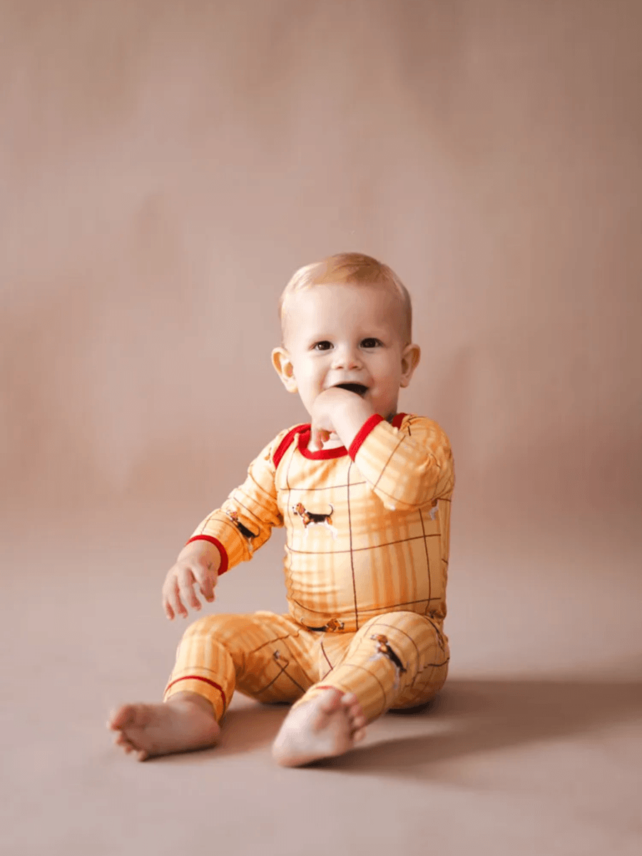 Conjunto Bebê Body e Calça Beagle Amarelo