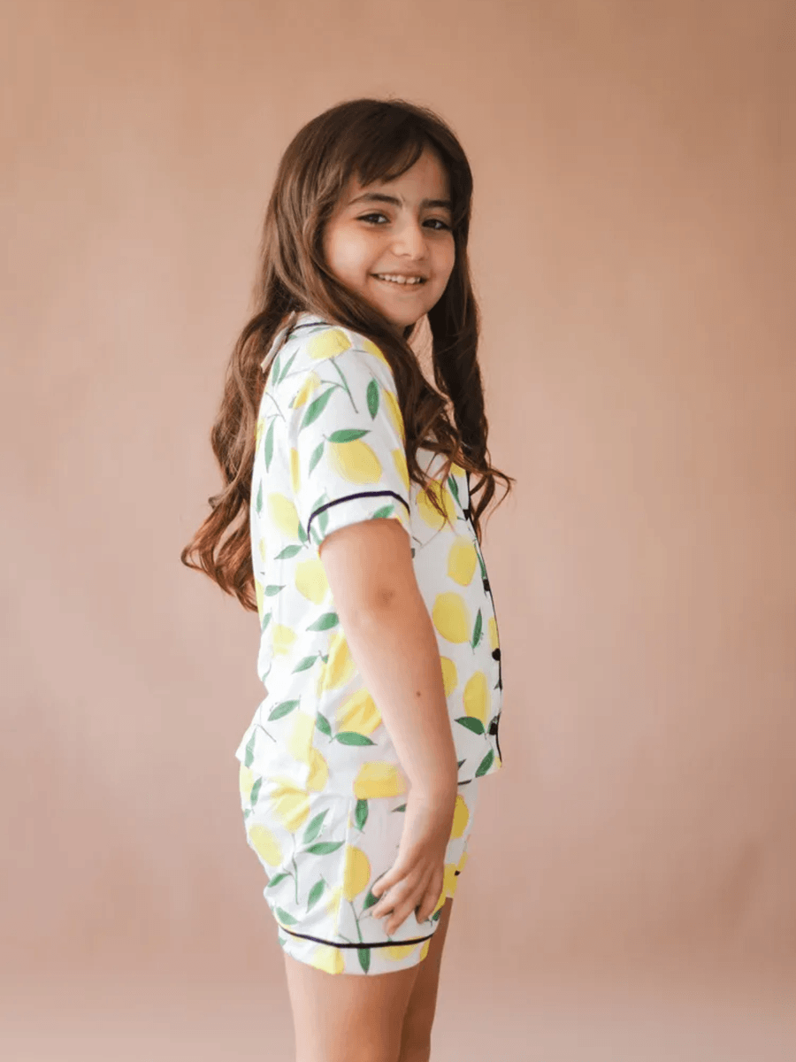 Pijama Infantil Unissex Americano Curto Limão Siciliano