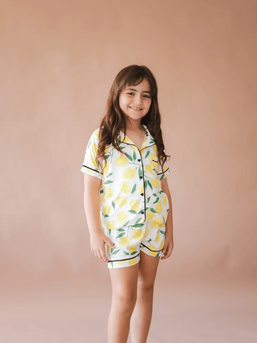 Pijama Infantil Unissex Americano Curto Limão Siciliano