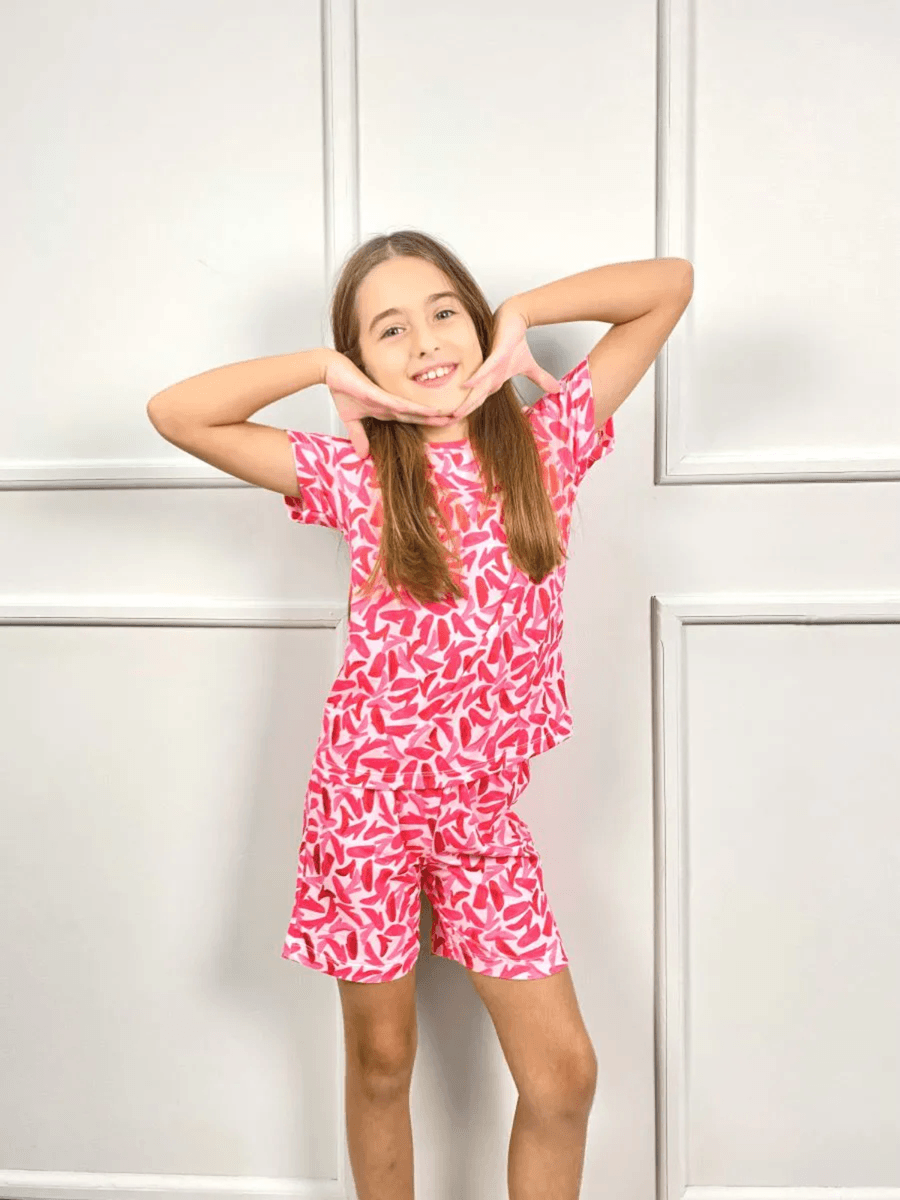 Pijama Curto Infantil Shoes Rosa