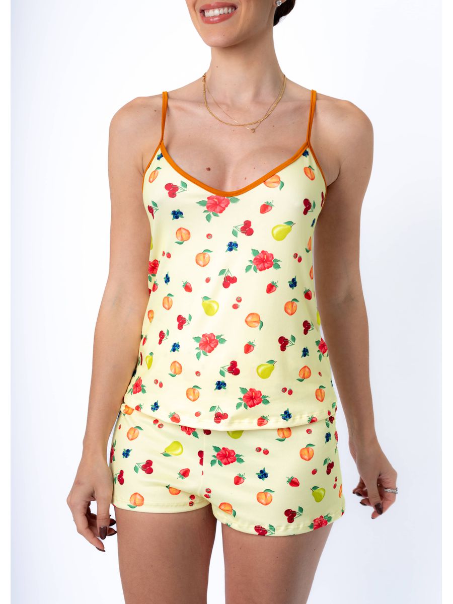 Pijama Curto Alcinha Frutinhas