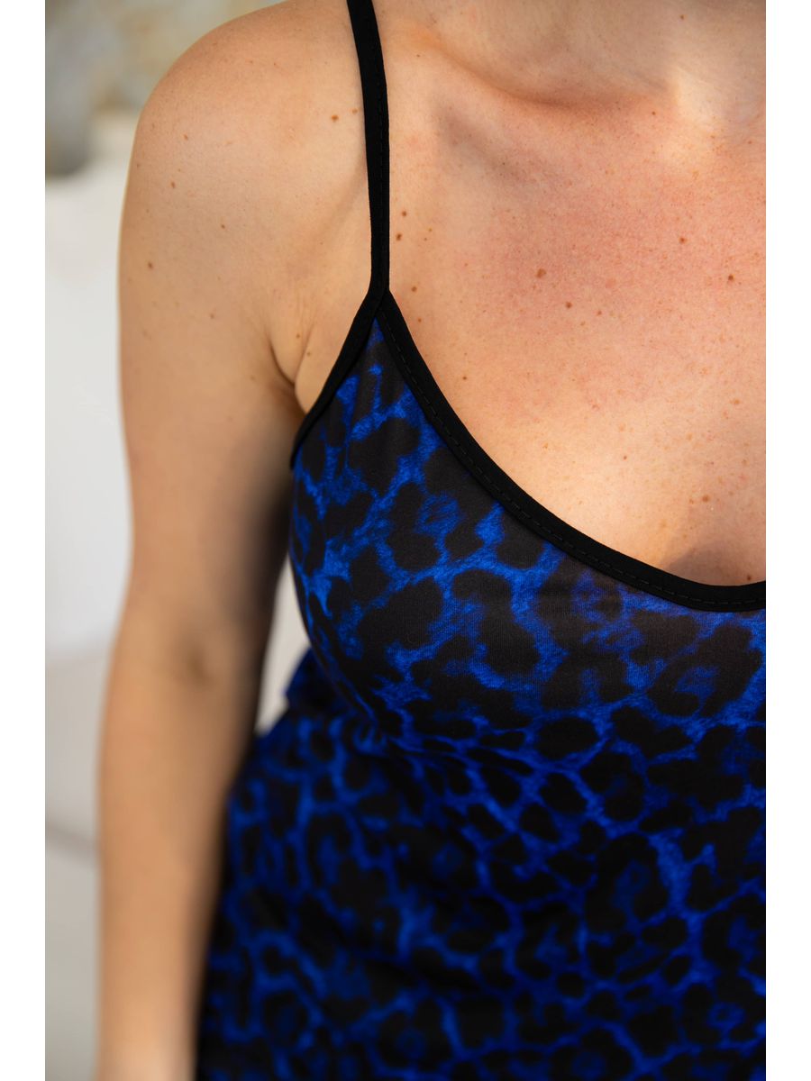 Pijama Feminino Curto Alcinha Onça Azul